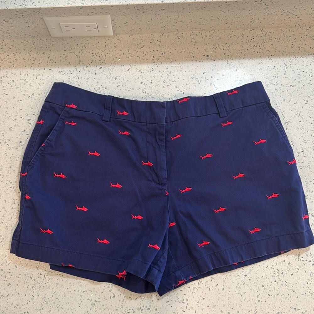 British Khaki Shorts with Shark Logo